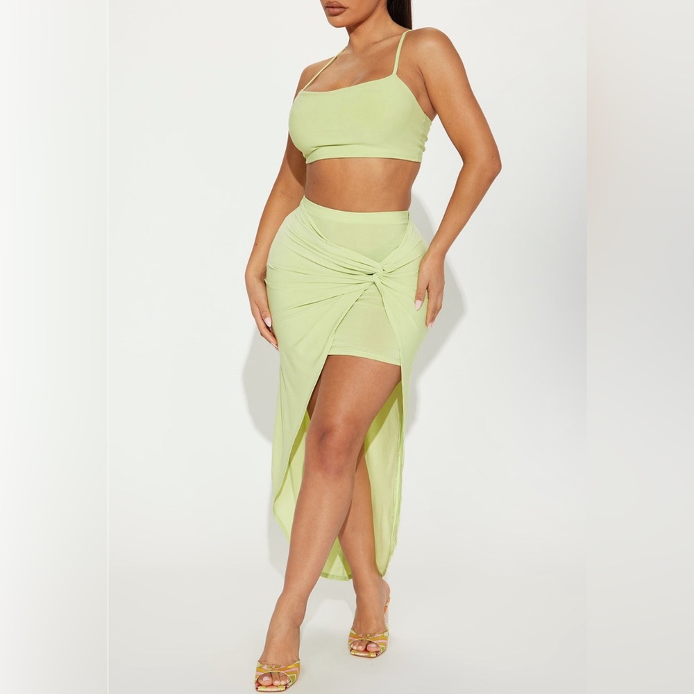 A Fun Time Skirt Set - Lime
